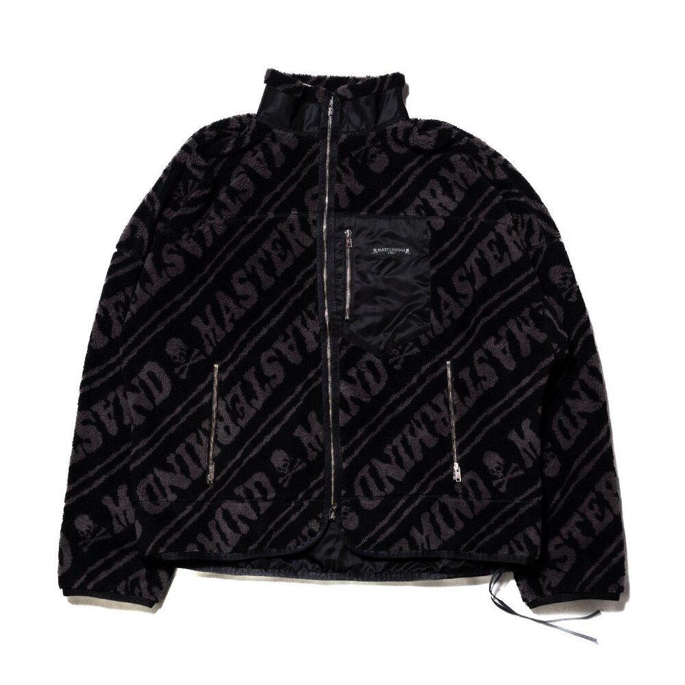 Mastermind World Logo Pattern High Neck Jacket Black